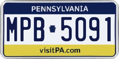 PA license plate MPB5091