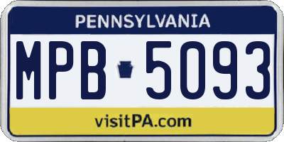 PA license plate MPB5093