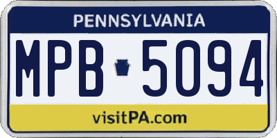 PA license plate MPB5094