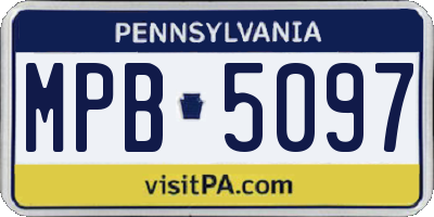 PA license plate MPB5097