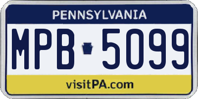 PA license plate MPB5099