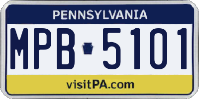 PA license plate MPB5101