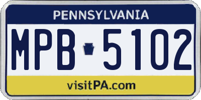 PA license plate MPB5102