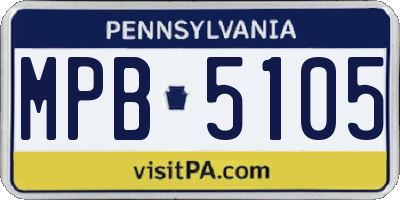 PA license plate MPB5105