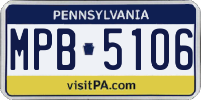 PA license plate MPB5106