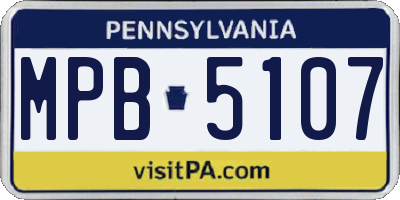 PA license plate MPB5107