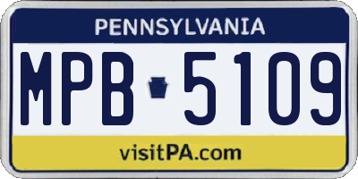 PA license plate MPB5109