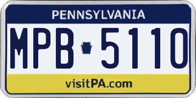 PA license plate MPB5110