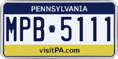 PA license plate MPB5111