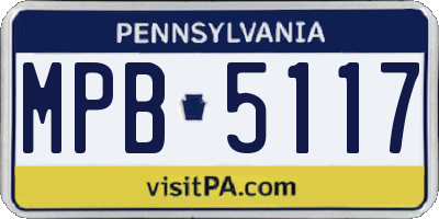 PA license plate MPB5117