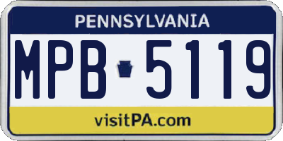 PA license plate MPB5119