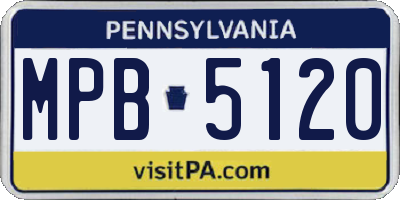 PA license plate MPB5120