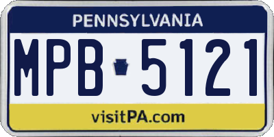 PA license plate MPB5121
