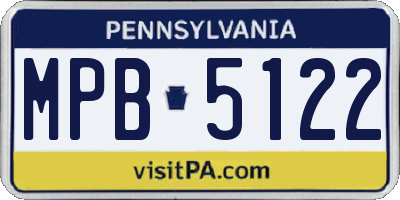 PA license plate MPB5122