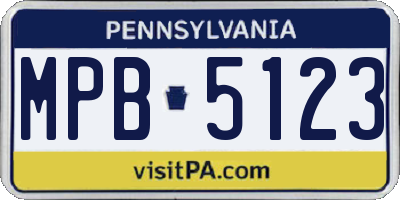 PA license plate MPB5123