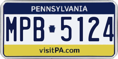 PA license plate MPB5124