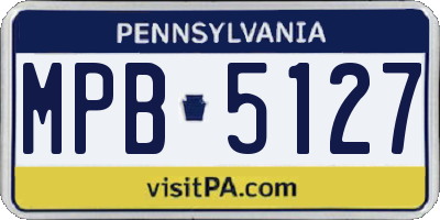 PA license plate MPB5127