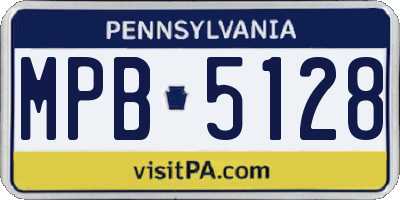 PA license plate MPB5128