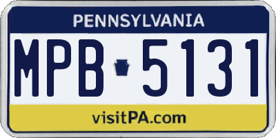 PA license plate MPB5131