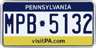 PA license plate MPB5132