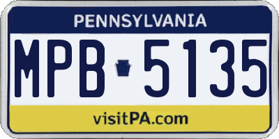 PA license plate MPB5135