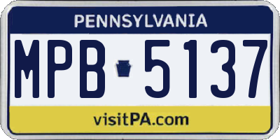 PA license plate MPB5137