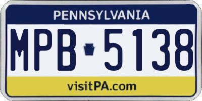 PA license plate MPB5138
