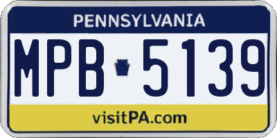 PA license plate MPB5139