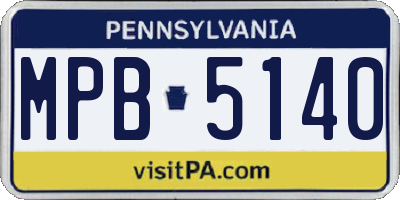 PA license plate MPB5140