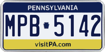 PA license plate MPB5142