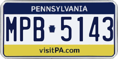 PA license plate MPB5143