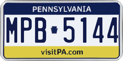 PA license plate MPB5144