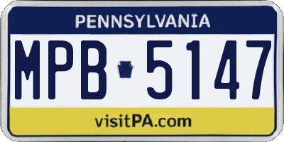 PA license plate MPB5147