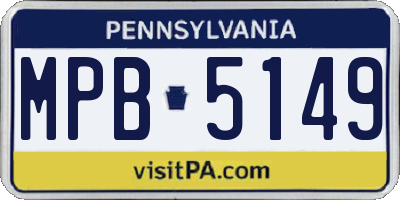 PA license plate MPB5149