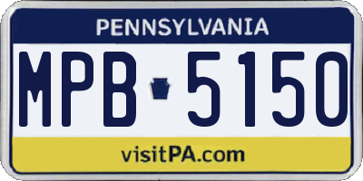 PA license plate MPB5150