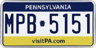 PA license plate MPB5151