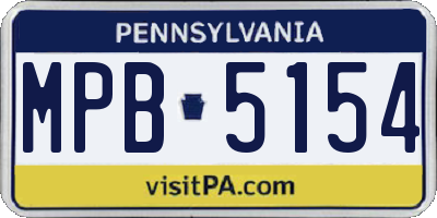 PA license plate MPB5154