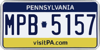 PA license plate MPB5157