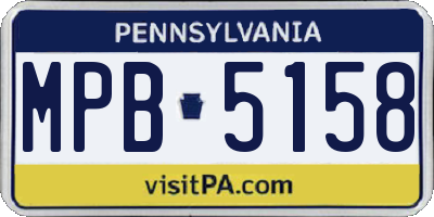PA license plate MPB5158
