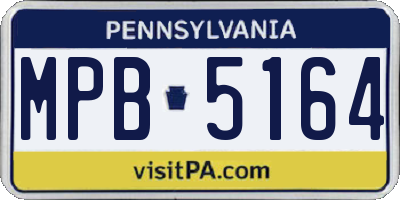 PA license plate MPB5164