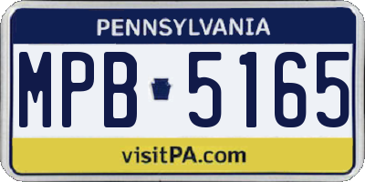 PA license plate MPB5165
