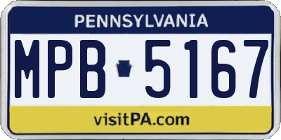 PA license plate MPB5167