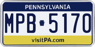 PA license plate MPB5170