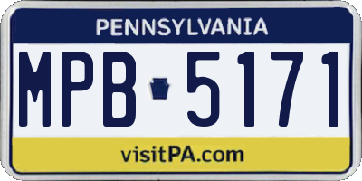 PA license plate MPB5171
