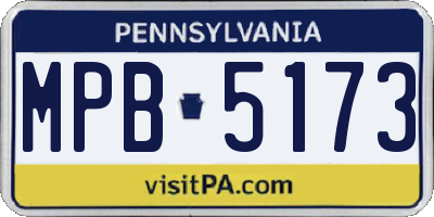 PA license plate MPB5173