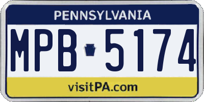 PA license plate MPB5174