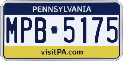PA license plate MPB5175