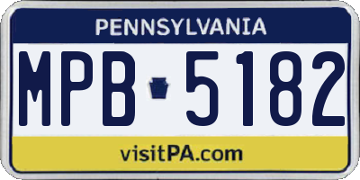 PA license plate MPB5182