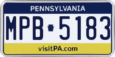 PA license plate MPB5183