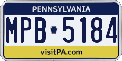 PA license plate MPB5184